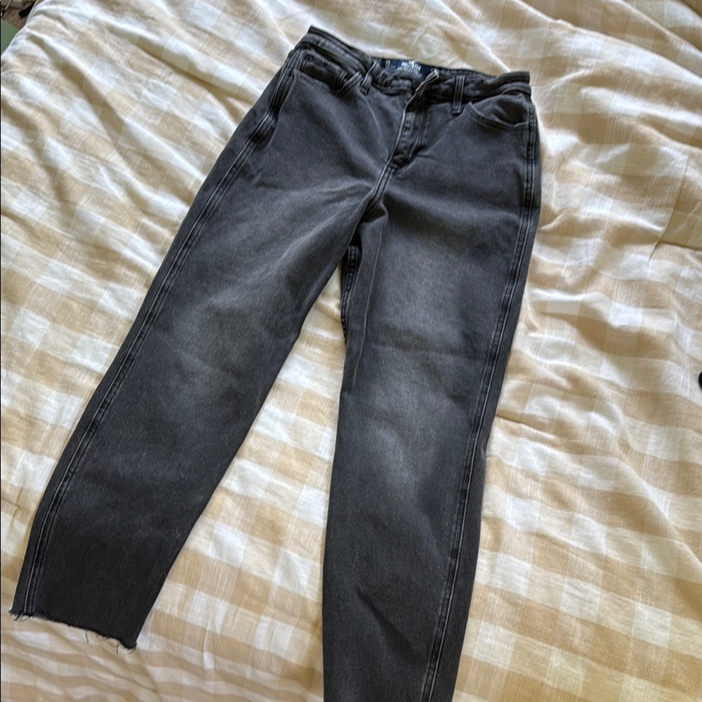 Hollister Women's Dark Gray Straight Leg Jeans